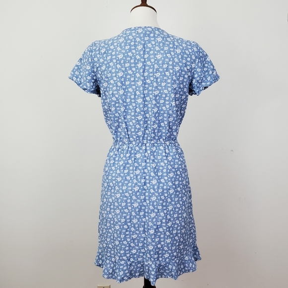 J. Crew Mercantile Floral Chambray Wrap Dress - Picture 11 of 15